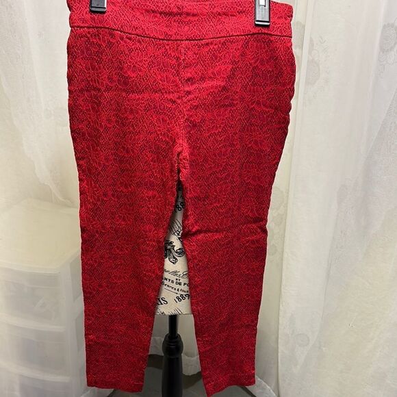 Women's Red Straight Leg Pants - Picture 1 of 2